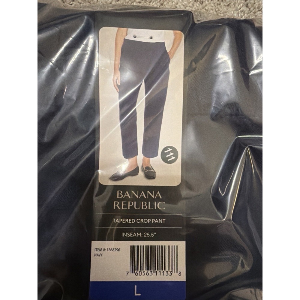 Banana Republic Women's Tapered Crop Pants, Navy, Size L